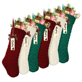 LIBWYS chaussette de Noël face bordeaux ivoire vert pour décoration chaleureuse
