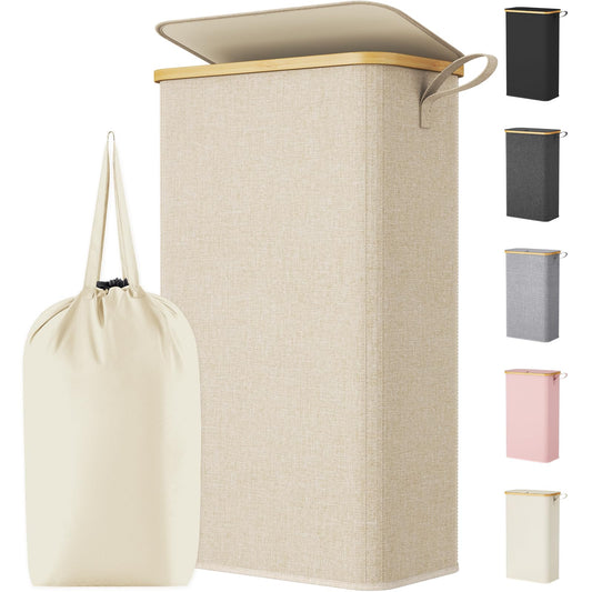 Lifewit vue avant du panier beige montrant gain de place