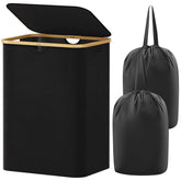 Lifewit panier à linge noir avec couvercle pour rangement discret