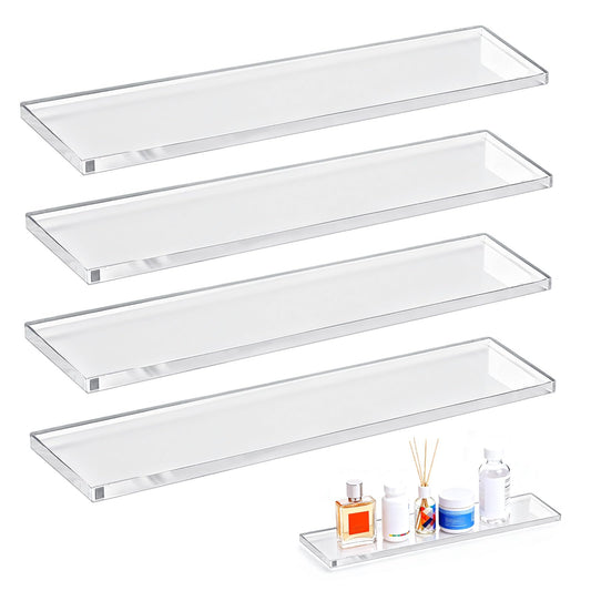 LILXIU vue avant de l'étagère acrylique prête à installer, gain d'espace immédiat