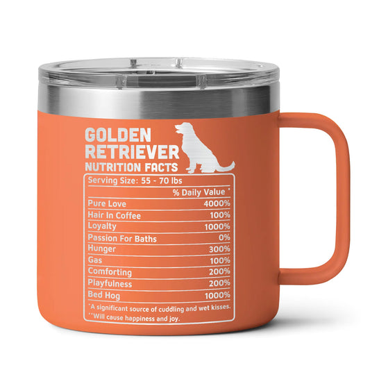 Limima tasse face avant montrant design Golden Retriever et effet chaleureux