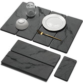 Linidcoud vue de face du tapis de séchage pierre, esthétique et protection du plan de travail