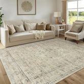 LIVEBOX tapis face avant 8x10 montrant motif boho et ton tan, améliore l'esthétique