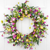 LLZLL couronne de face montrant couleurs printanières et accueil chaleureux