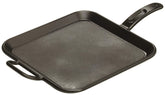 Lodge BOLD plaque carrée 12 pouces vue de face montrant la surface prête à cuisiner