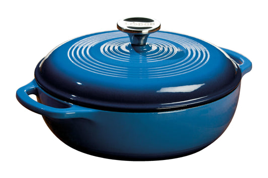 Lodge cocotte Caribbean Blue vue frontale, design attrayant et pratique