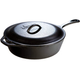 Lodge poêle profonde face avec couvercle montrant robustesse et capacité