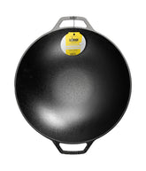 Lodge wok vue avant montrant la grande surface de cuisson et robustesse