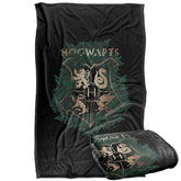 LOGOVISION plaid face avant affichant motif Hogwarts vert or pour décoration