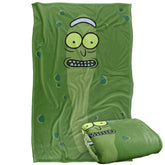 LOGOVISION plaid Pickle Rick face avant montrant le visuel vif et confortable