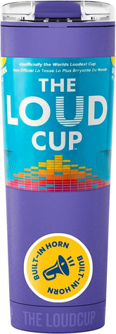 LoudCup vue avant Royal Purple, gobelet deux-en-un pratique