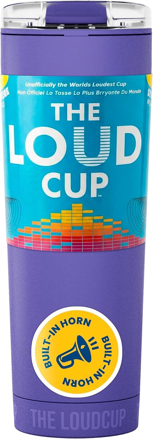 LoudCup vue avant Royal Purple, gobelet deux-en-un pratique