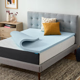 LUCID surmatelas face avant emballage montrant commodité d'expédition et confort