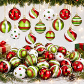 Lunmon ensemble frontal de 64 boules vert lime et rouge offrant une décoration cohérente