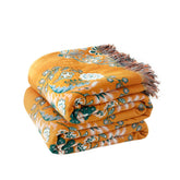 LUTBM plaid face avant avec broderie réversible apportant style bohème