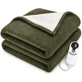 LUXIAN plaid chauffant pleine vue olive pour chaleur généreuse