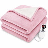 LUXIAN plaid face avant rose clair posé, apporte chaleur et douceur décorative