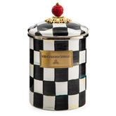 MACKENZIE-CHILDS boîte Courtly Check vue de face montrant le motif et l’élégance