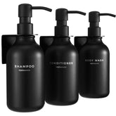 MaisoNovo distributeurs muraux noirs vue frontale, organise la douche