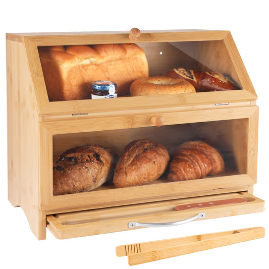 MAISONPEX boîte à pain face avant sur comptoir, rangement organisé