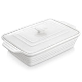 MALACASA plat à casserole face élégante blanc, présente bien à table