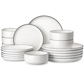MALACASA ensemble complet 18 pièces blanc durable pour repas quotidiens