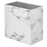 mDesign poubelle Linn face avant en marbre blanc, élégance et gain d'espace