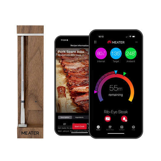 MEATER Pro face avant boîtier noyer et rangement élégant