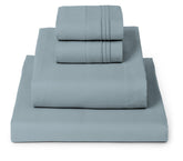 Mellanni vue du drap-housse dans son emballage Spa Blue montrant l'apparence nette