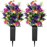 Memobloom bouquet face montrant arrangement violet et présence durable