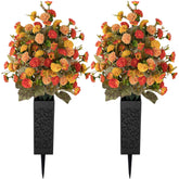 Memobloom vue avant des deux bouquets automnaux apportant une décoration durable