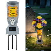 Memobloom vase ange face montrant sculpture protectrice et hommage apaisant