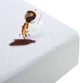 MERITLIFE face avant du protège-matelas montrant le packaging et la taille queen pour protection immédiate