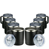 MEWAY gobelet 12oz face avant montrant le fini noir antidérapant