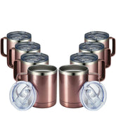 MEWAY gobelet devant pack de 8 montrant design rose gold et capacité pratique
