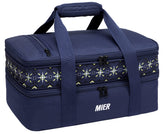 MIER sac isotherme face avant bleu foncé montrant design et logo, transport facile