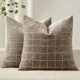 MIULEE housse coussin avant montrant motif carreaux et finition élégante