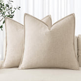 MIULEE housse de coussin face beige naturel, apporte élégance neutre