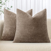 MIULEE housse coussin face taupe gris apportant élégance et confort