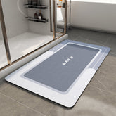 MontVoo tapis de bainface recto bleu montrant design élégant et entretien facile