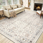 MontVoo tapis vintage face avant montrant motif beige et ambiance chaleureuse