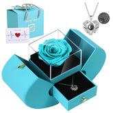 moshen coffret pomme ouvert montrant la rose, cadeau durable