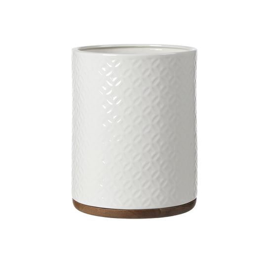 Motifeur corbeille face avant blanc beige, apporte élégance décorative