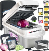 MUELLER HOME vue face avant du coupe‑légumes robuste, gain de place en cuisine