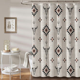 MUGINYU rideau face entier montrant motif Aztec, apporte style boho