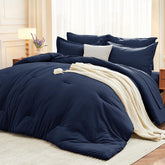 MUXHOMO couette bleu marine face avant montrant finition et allure élégante