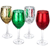 MyGift ensemble devant montrant quatre verres multicolores pour accent de table
