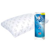 MyPillow packaging avant montrant oreiller King et bénéfice confort généreux
