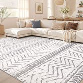 Nakagishi tapis vue avant motif gris blanc, apporte style et confort