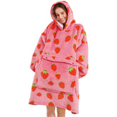 Narecte vue avant du hoodie couverture montrant coupe et motif, confort immédiat